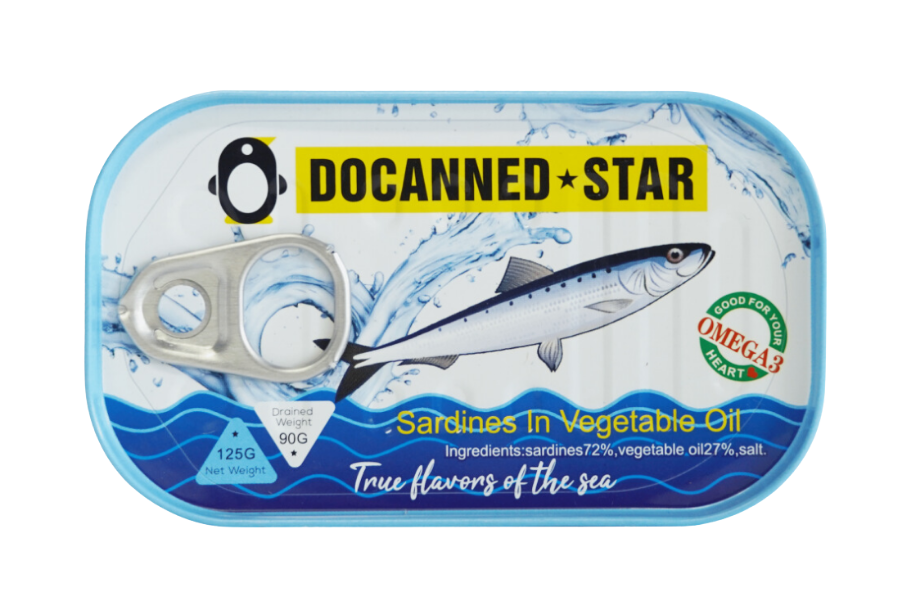 Finished branded sardine can