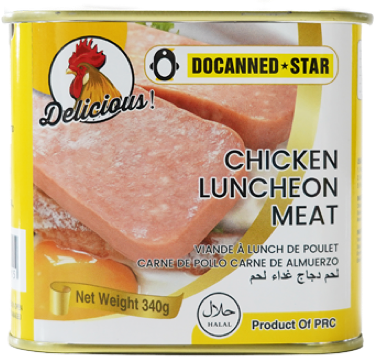 Luncheon meat halal de pollo en conserva, 340g
