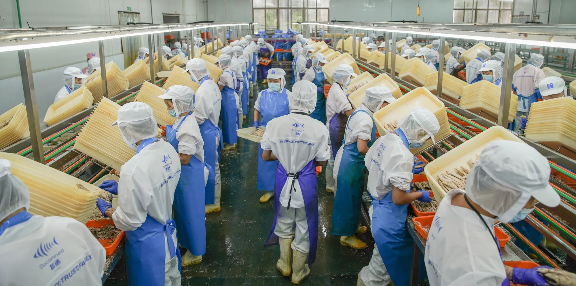Production hall with staff